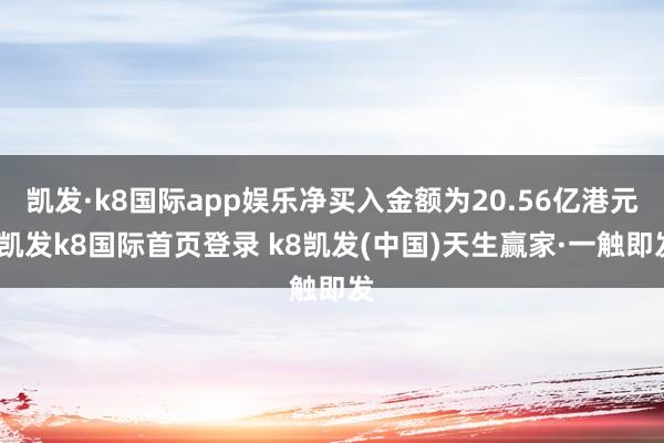 凯发·k8国际app娱乐净买入金额为20.56亿港元-凯发k8国际首页登录 k8凯发(中国)天生赢家·一触即发