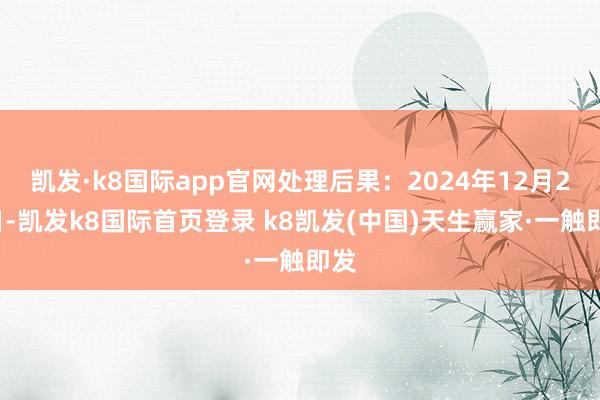 凯发·k8国际app官网处理后果：2024年12月27日-凯发k8国际首页登录 k8凯发(中国)天生赢家·一触即发