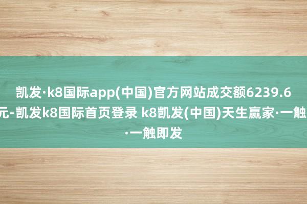 凯发·k8国际app(中国)官方网站成交额6239.63万元-凯发k8国际首页登录 k8凯发(中国)天生赢家·一触即发