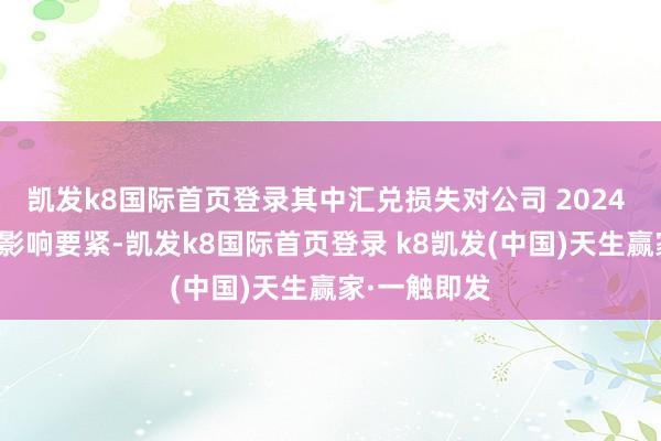 凯发k8国际首页登录其中汇兑损失对公司 2024 年年度事迹影响要紧-凯发k8国际首页登录 k8凯发(中国)天生赢家·一触即发