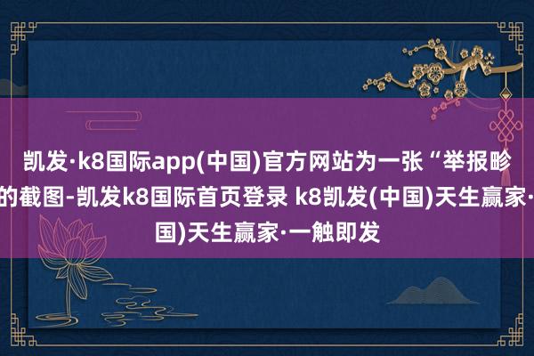 凯发·k8国际app(中国)官方网站为一张“举报畛域见告”的截图-凯发k8国际首页登录 k8凯发(中国)天生赢家·一触即发